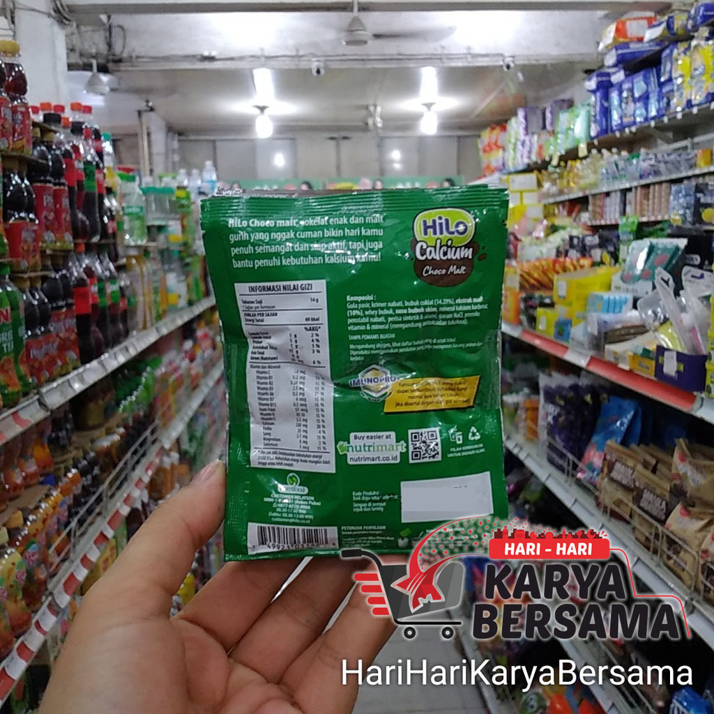 

Olivoliv Snack Susu Bubuk Hilo Calcium Choco Malt Sachet Pack Isi 5'S X 14Gr