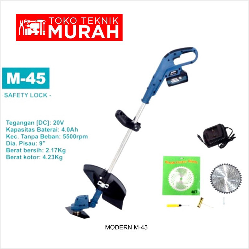 Flowersbloom Modern M45 Mesin Potong Rumput M 45 Baterai Cordless M-45 Baterai Batre