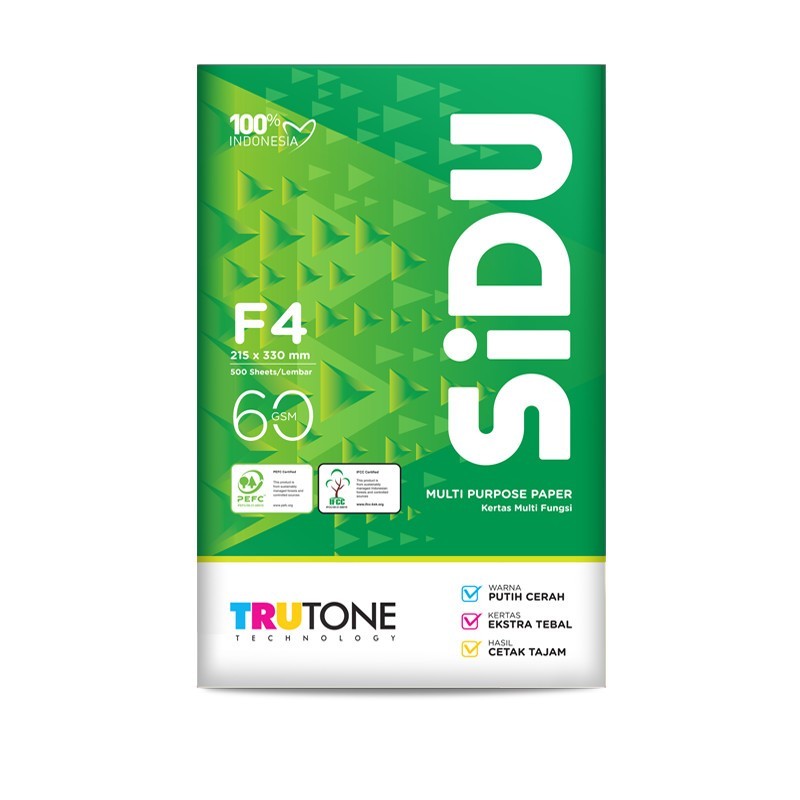 

Kertas HVS Sidu F4 60 Gram Sinar Dunia ( 1 Rim 500 Lembar ) Cocok untuk Print & Fotokopi