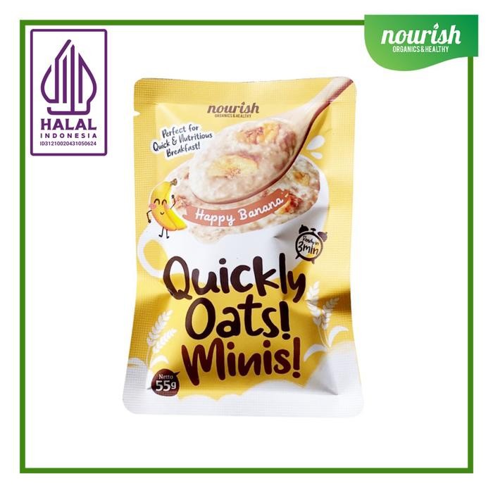 

JTTOP" QUICKLY OATS! MINIS! INSTANT OATMEAL HAPPY BANANA SACHET 55GR