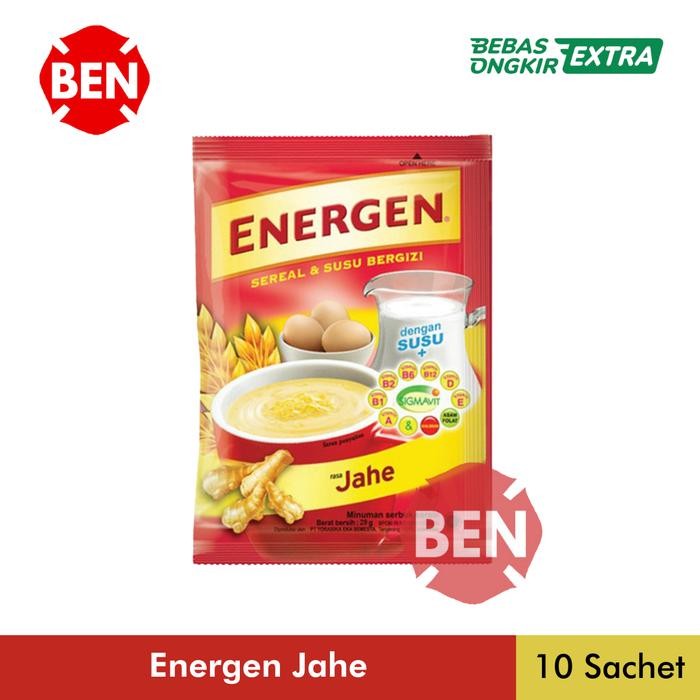 

JTTOP" ENERGEN JAHE 1 RENCENG 10 SACHET PCS SEREAL HANGAT DUS 29G 29GR