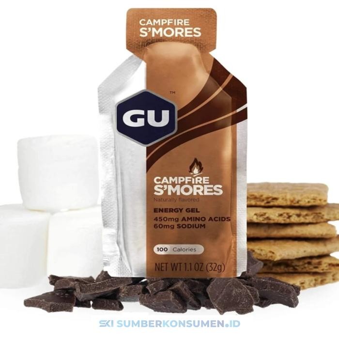 

JTTOP" GU ENERGY GEL CAMPFIRE SMORES / SUPLEMEN FITNESS S'MORES FITNES LARI