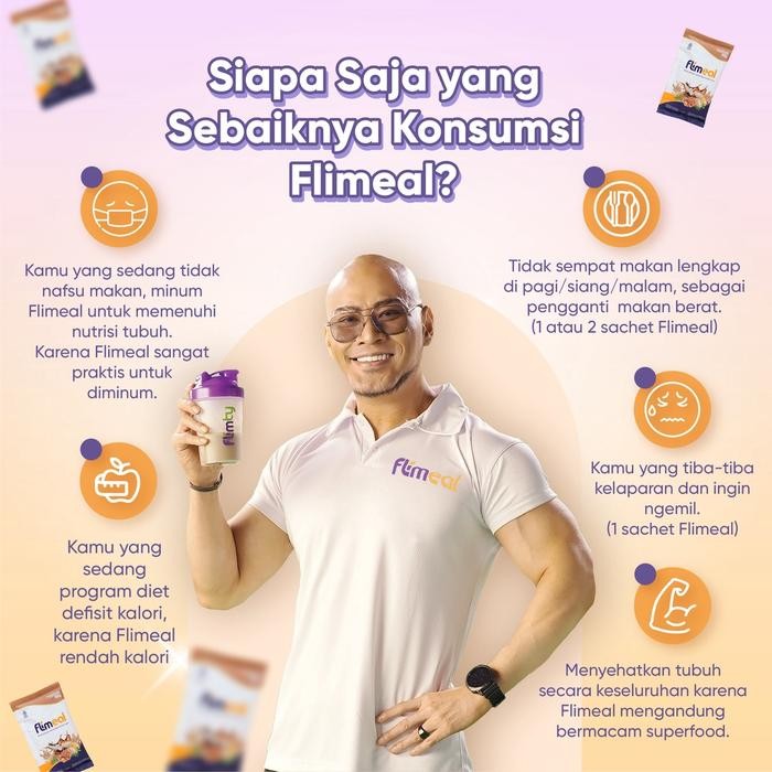 

JTTOP" 1 BOX FLIMEAL MEAL REPLACEMENT BY FLIMTY ISI 12 SACHET - MINUMAN DIET