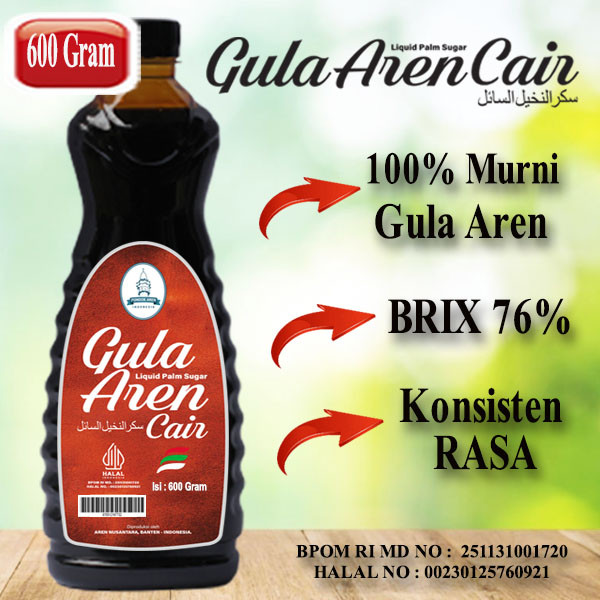 

Pondok Aren Gula Aren Cair Asli Murni 600 Gram Brown Sugar Cair Asli 100% Organik Liquid Palm Sugar