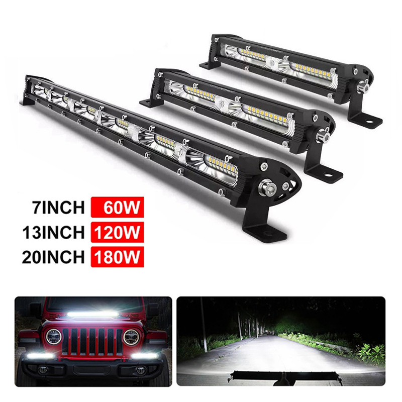 IMPORT LED Work Light 7 Inch 14 Inch 20 Inch Ultra-thin Single Row LED Light Bar Suitable for