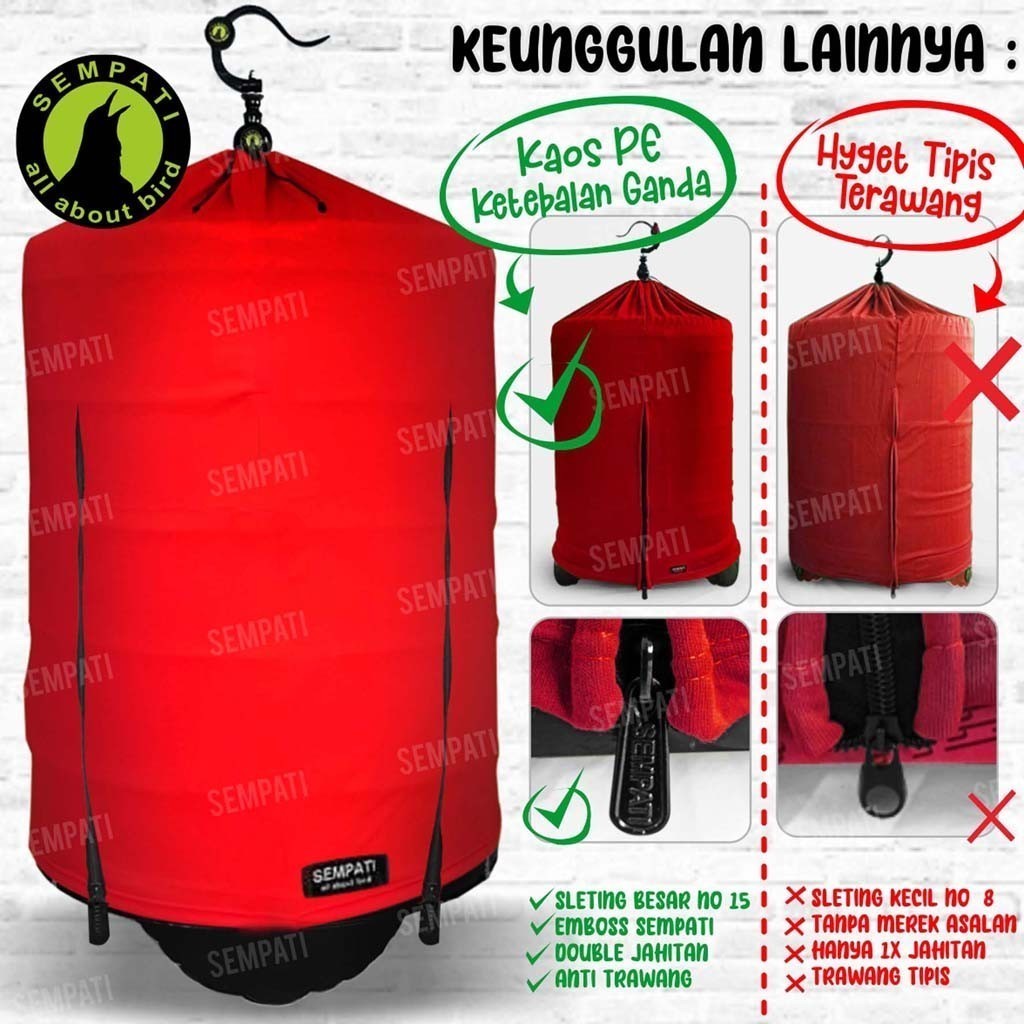 SEMPATI Krodong Murai Batu Kaos PE Premium Super Tebal Double Resleting Dua Sleting Kerodong Krodong