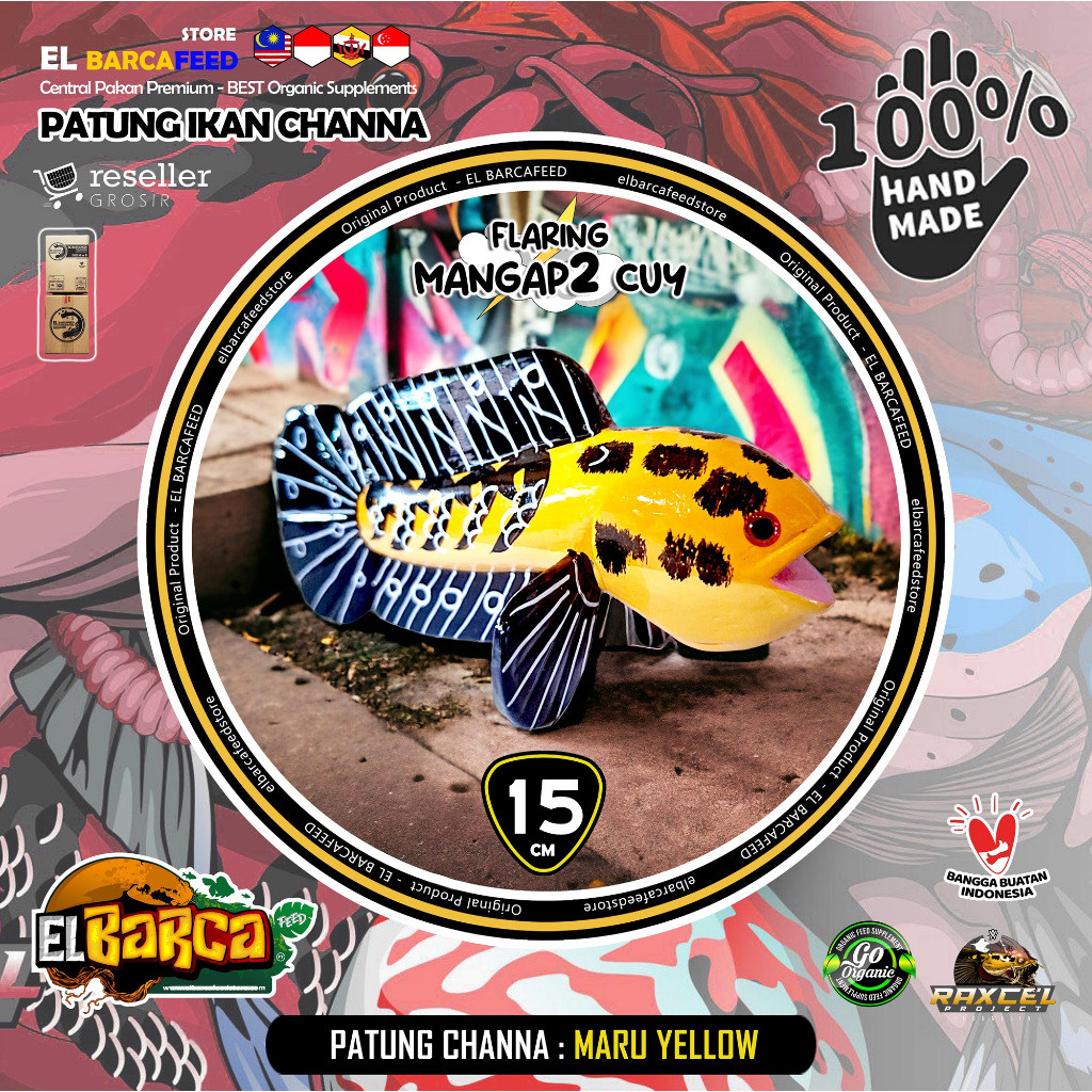 PATUNG CHANNA / REPLIKA CHANNA MARU YELLOW MARU model Flaring Mangap-mangap (HANDMADE LIMITED)