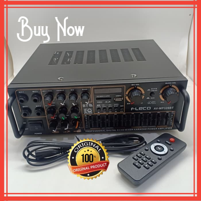 Fleco Power Amplifier Bluetooth AVMP-326A Stereo Karaoke
