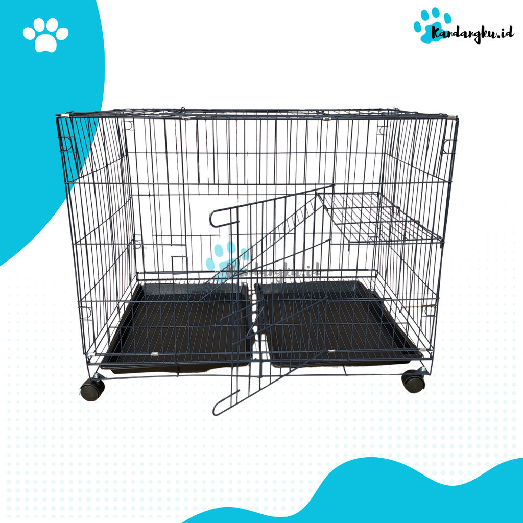 KANDANG JUMBO SIZE XXL 1 TINGKAT + RODA KANDANG KUCING KELINCI ANJING LUAS - Kandangku.id