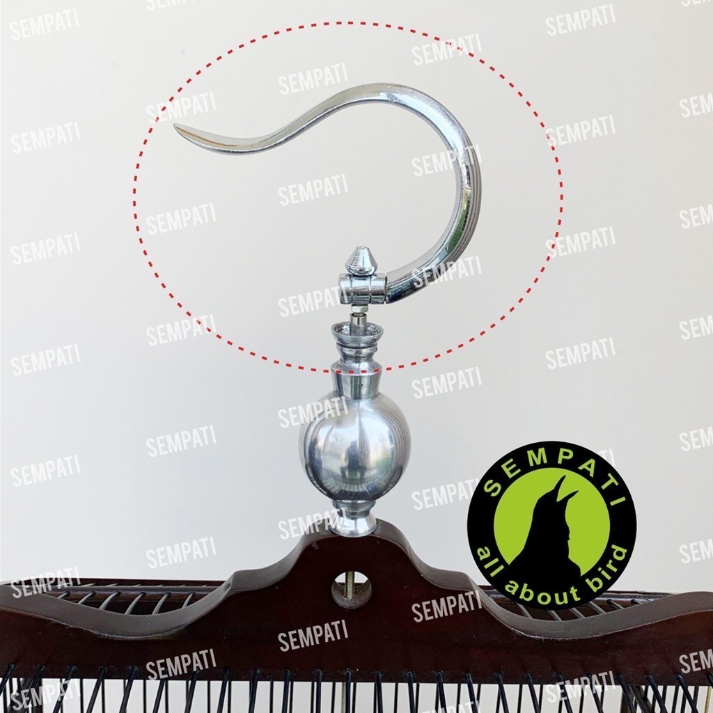 SEMPATI GANTUNGAN LIPAT POLOS KUNINGAN BESAR SANGKAR KANDANG BURUNG MURAI LOVEBIRD KOTAK PLECI