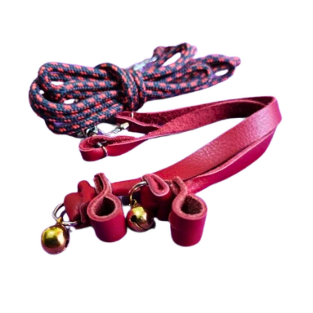 Anklet celepuk/tali kaki burung hantu bahan kulit/fullset