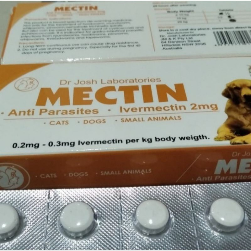 (10 tablet) mectin anti parasit - obat kutu anjing kucing kelinci