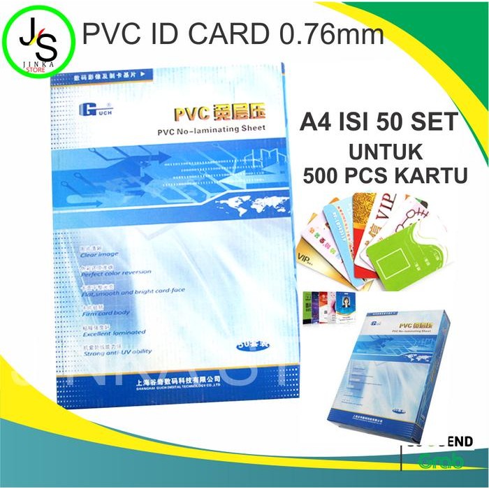 

Bahan Pvc ID Card/ Pvc Kertas ID Card 1 Pak Isi 50 Pcs Ukuran A4