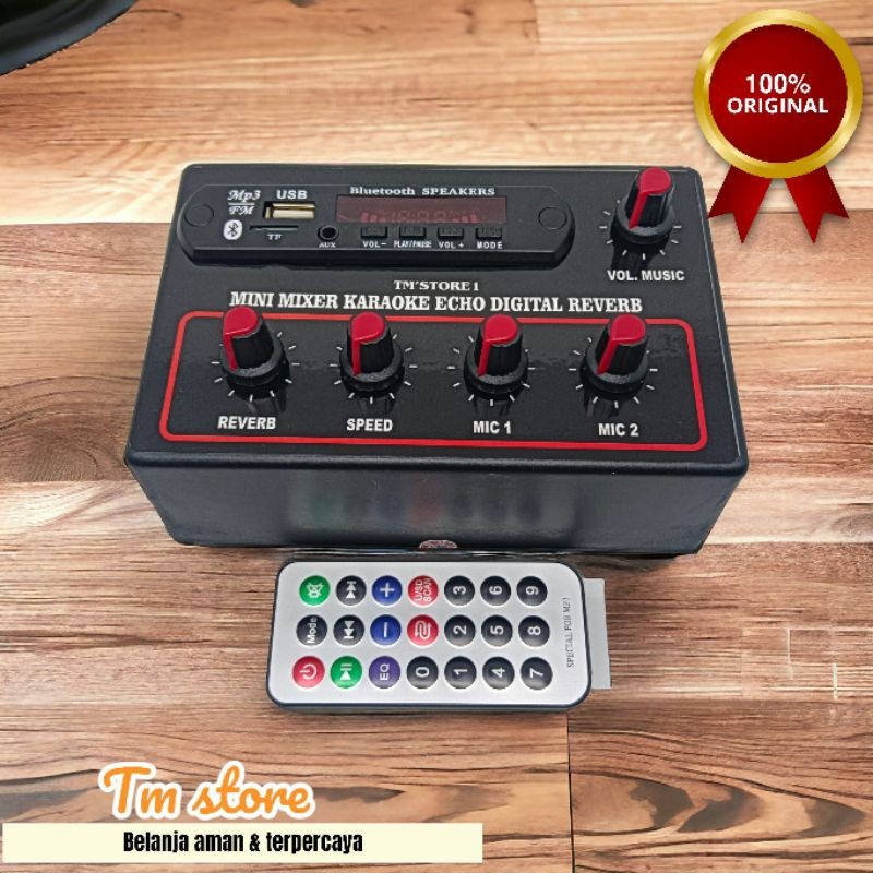 Mixer mini Bluetooth mp3 + echo digital revebe mic 2 chanel
