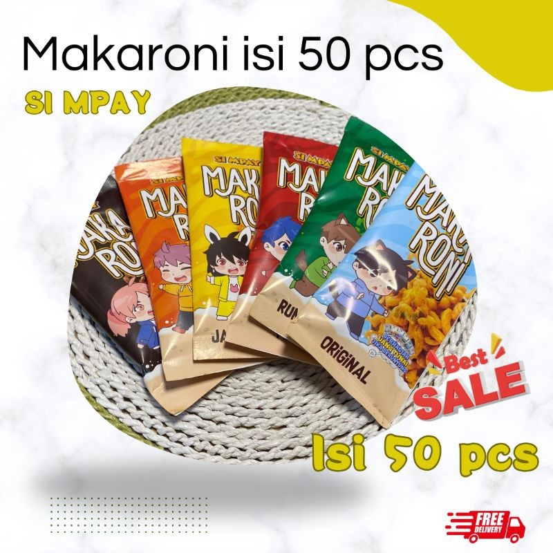 

Makaroni isi 50 pcs mix 6 varian rasa ide usaha warung by si mpay snack cemilan renyah lezat gurih