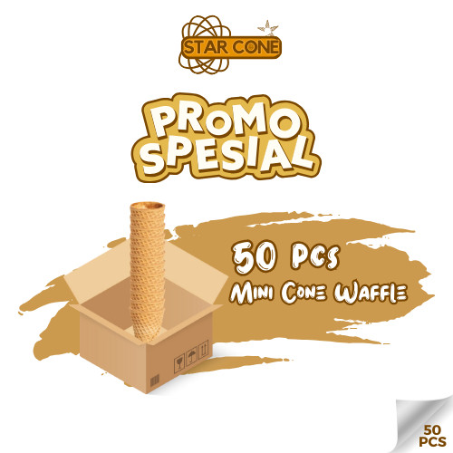 

PAKET STAR CONE 50pcs Mini Cone Waffle Sugar Cone Eskrim