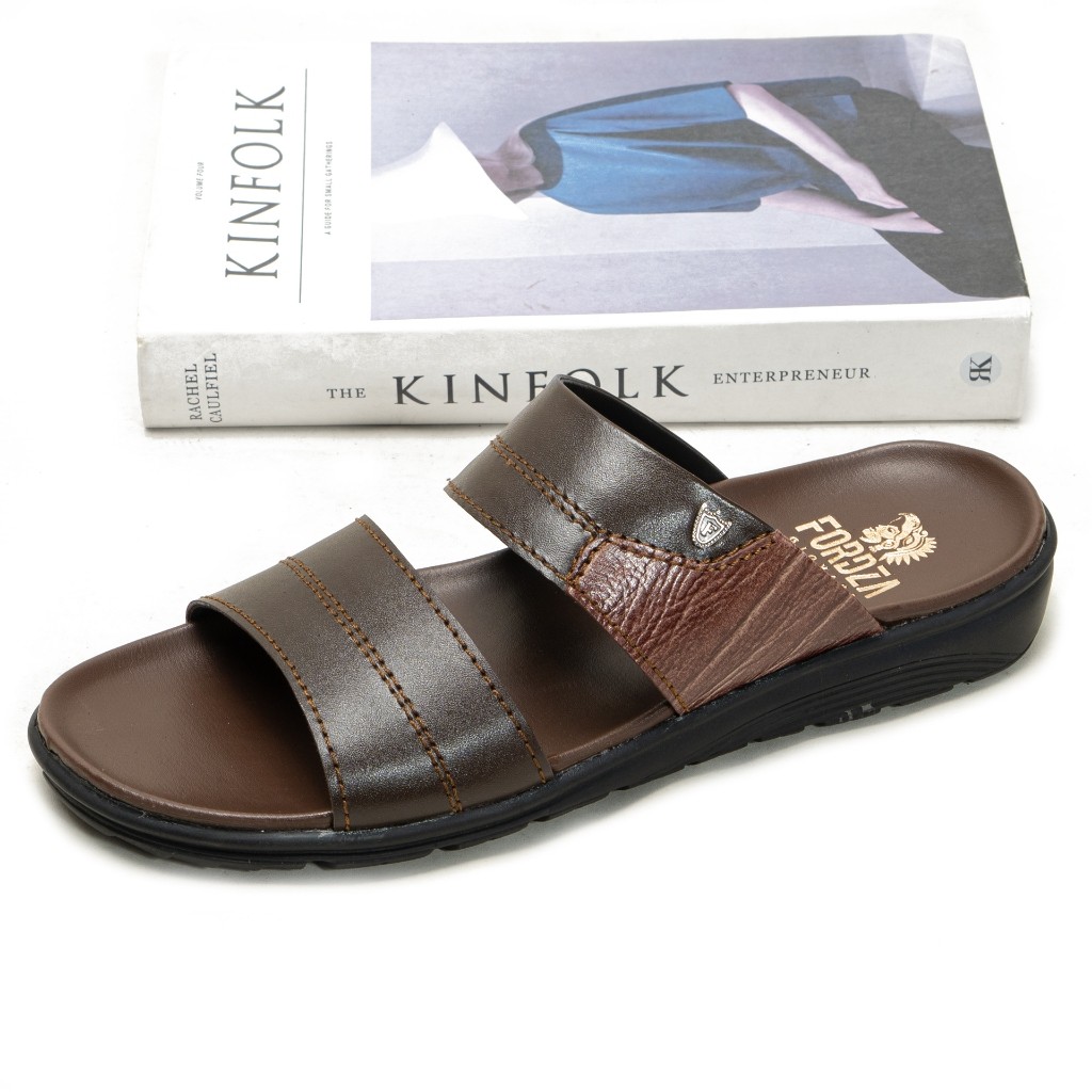 Unik Sandal Kulit Asli Sendal Pria Casual Selop Ban 2 Kokop Slop Original Fordza S.S442