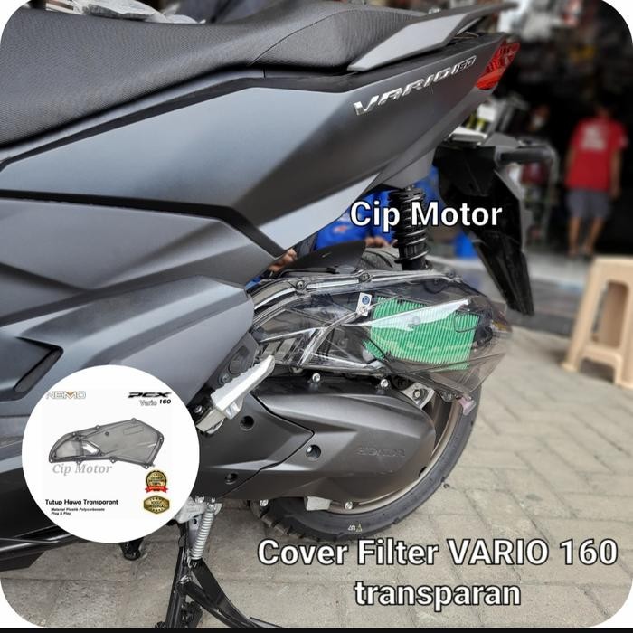 PREMIUM Cover Tutup Filter Hawa PCX 160 Vario 160 Smoke Transparan