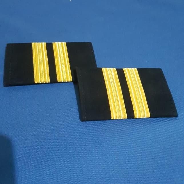 PREMIUM Bar Pangkat Pilot Epaulette 2 Gold