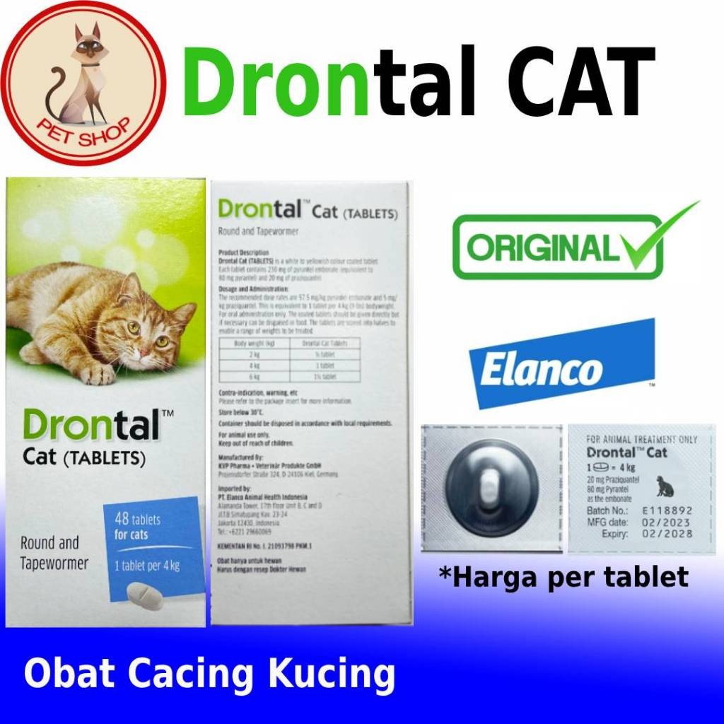 Drontal Cat % Obat Cacing Kucing% Asli Bayer % Drontal Cat 1 Tablet Bayer Germany