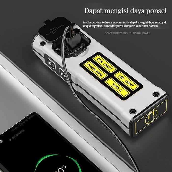 SENTER LED 2 MATA MULTIFUNGSI FLASHLIGHT DAN POWERBANK