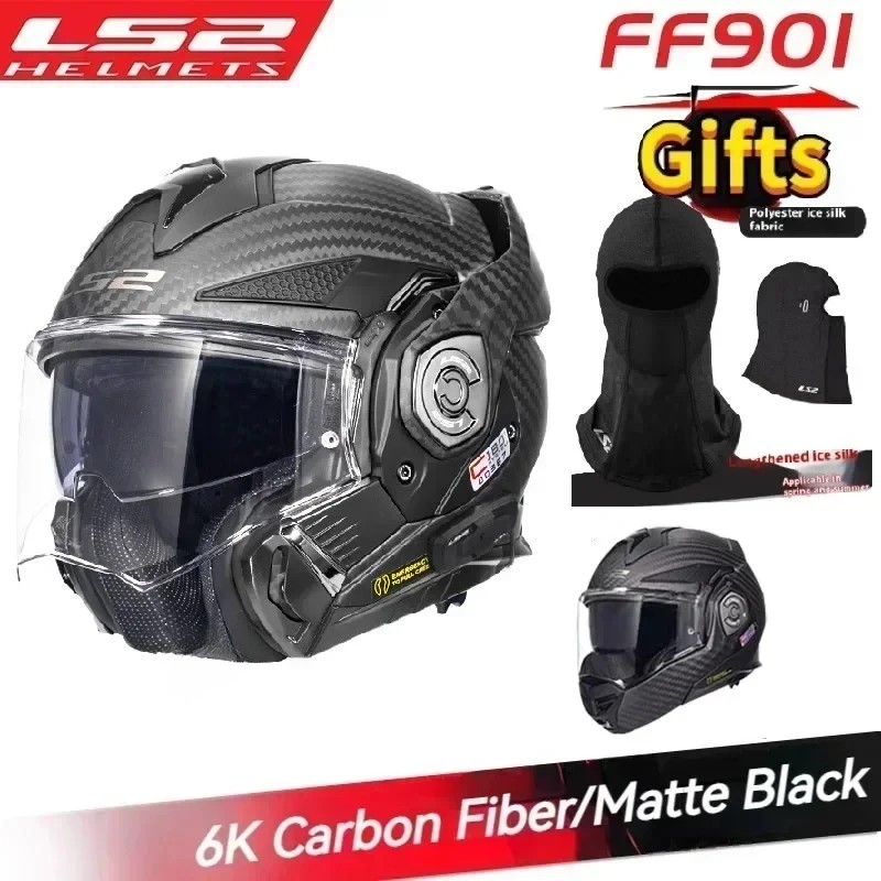 Motorcycle Helmet Original LS2 FF901 Advant X Carbon Fiber Capacete LS2 Dual Lens Modular Flip Up He