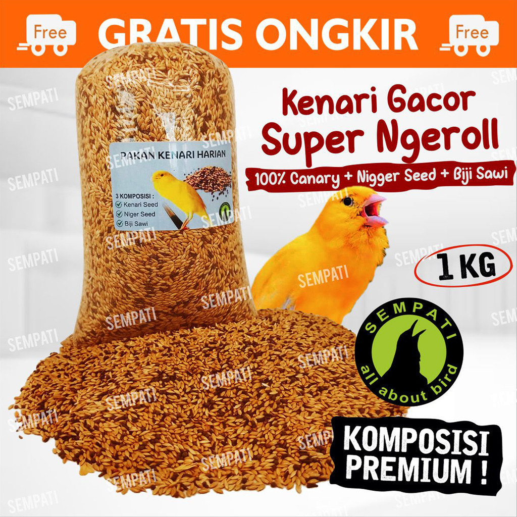 SEMPATI Pakan Kenari Harian 1 Kg Sempati Kenari Canary Seed Nigger Niger Seed Biji Sawi Pakan