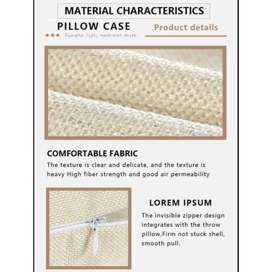 SARUNG BANTAL SOFA 45X45 CM LINEN MOTIF MAROKO ETNIK BOHEMIAN