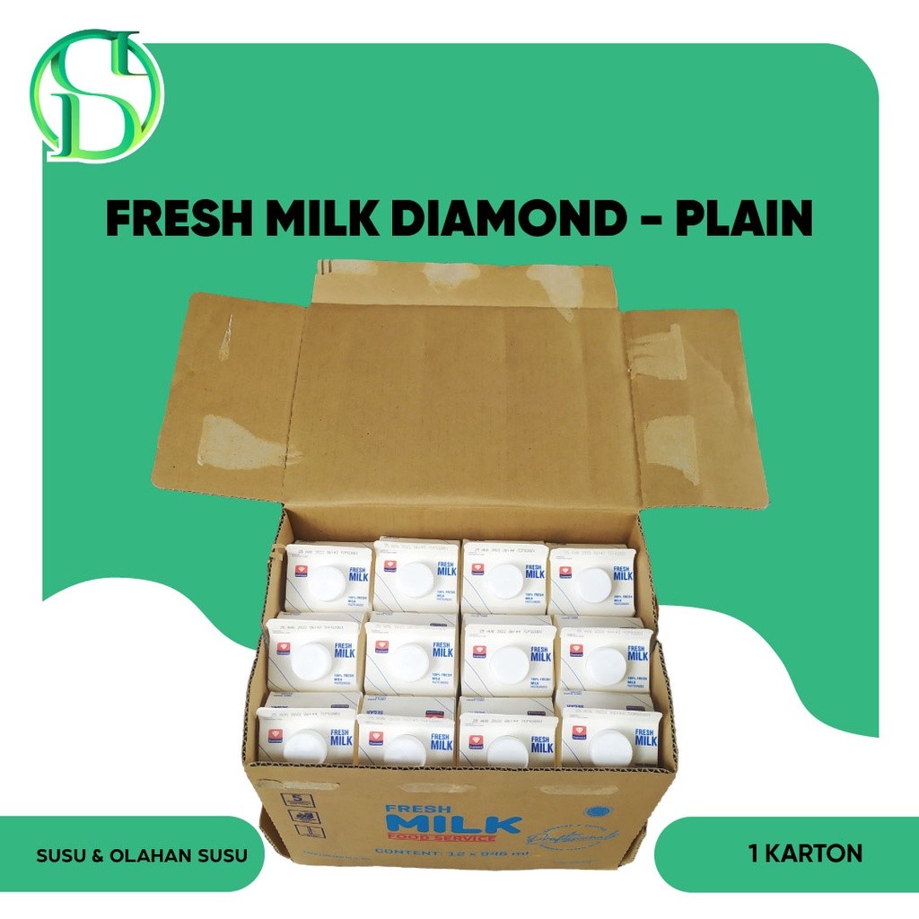 

Fresh Milk Diamond PASTEURISASI 1 Karton / 12 pcs Bukan UHT
