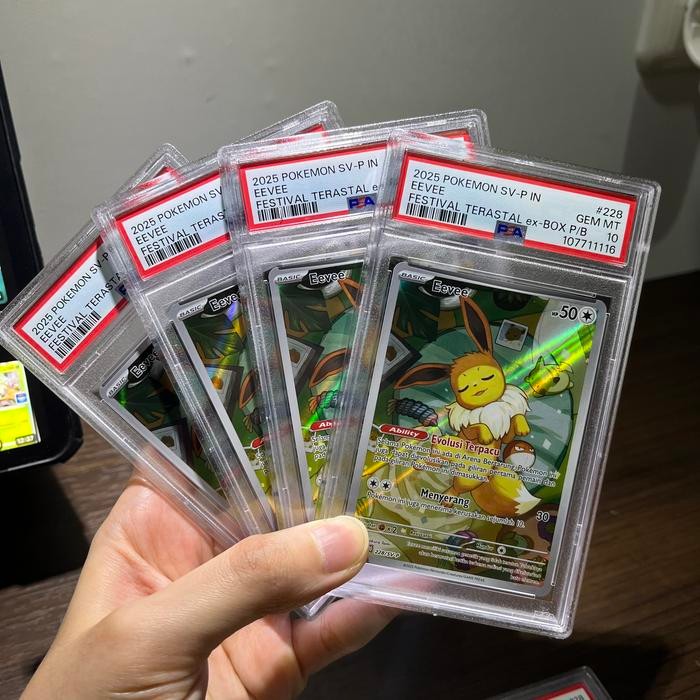 PSA 10 Eevee Terastal Promo Indo ir ar Pokemon TCG