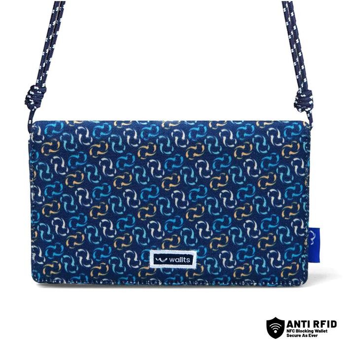 [Kenes Wallts] Wallts Charmaine Monogram Azul - Dompet Kanvas Wanita Tas Dompet Selempang Wanita