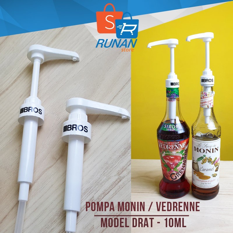 Pompa Botol Syrup Monin Drat Putih - Syrup Pump White - Monin Thread Syrup Pump