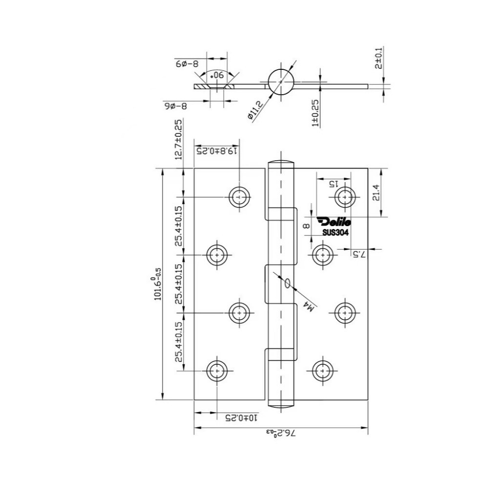 Engsel pintu/Engsel jendela/Engsel Pintu Rumah/Stainless Steel 304/Engsel kupu-kupu/DELILE