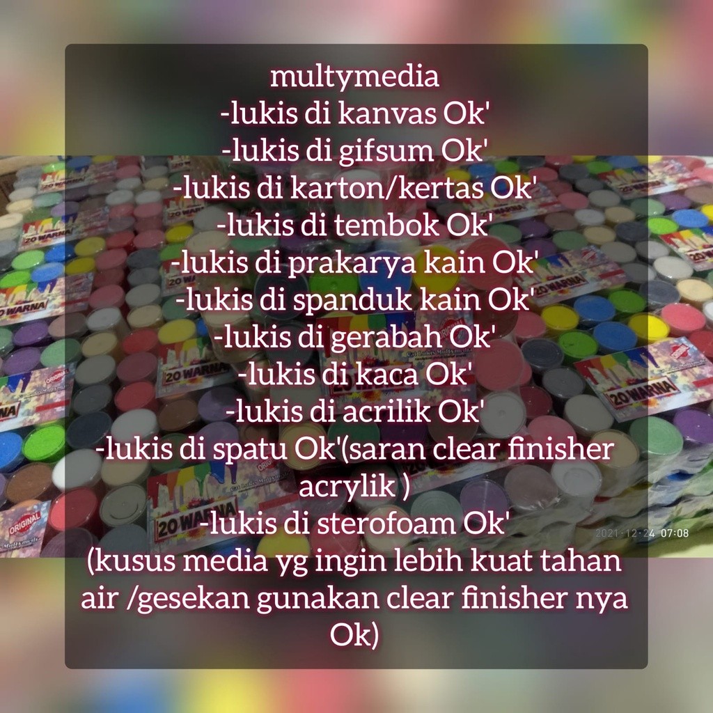 

Cat Lukis Akrilik 1 Set 5 Warna 100ml Anti Pudar