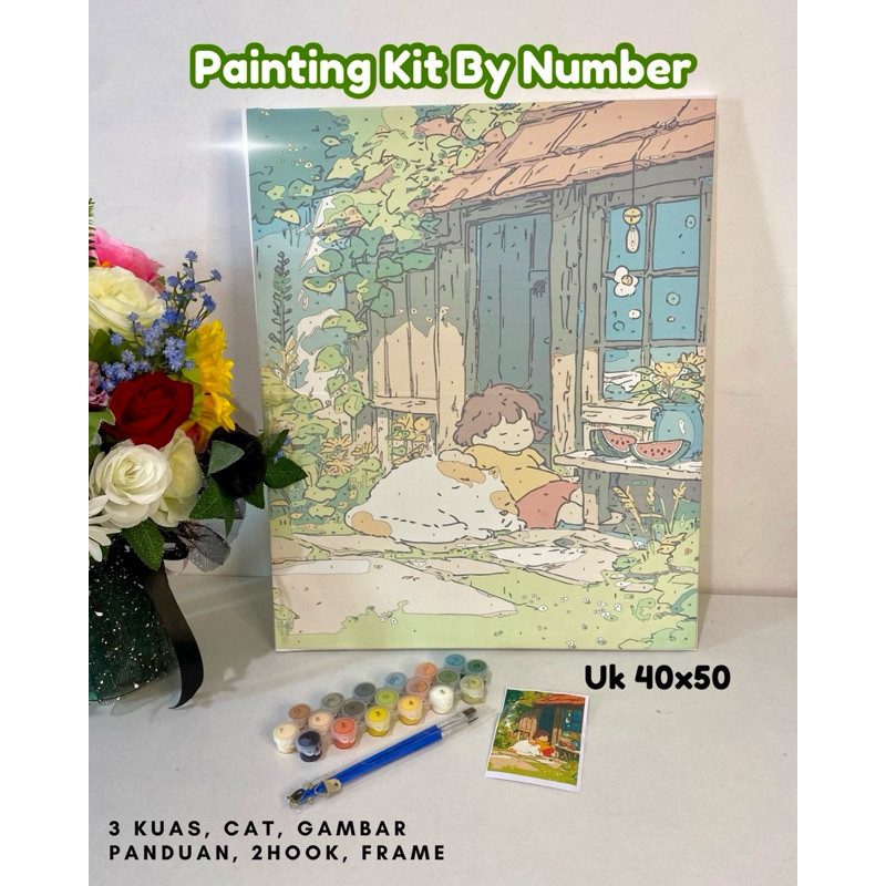 

Meriyah Storee - DIY Lukisan By Numbers Painting By Number 40x50 cm - Kanvas Nomor Dekorasi Rumah