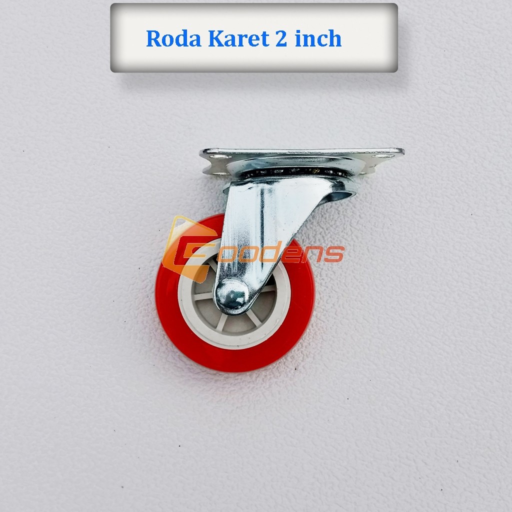 Roda Karet 2 Inch Hidup Roda Caster Roda Gepeng