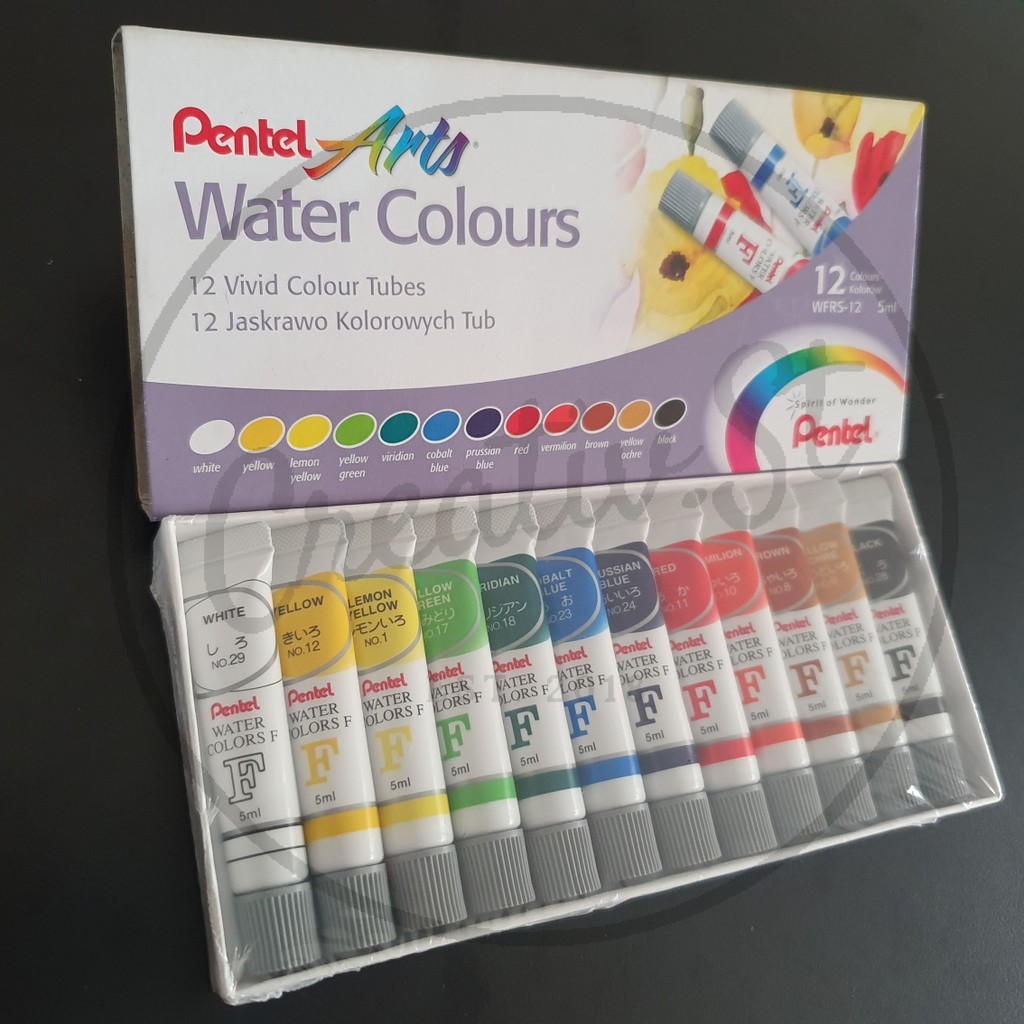 

PENTEL Water Color Cat Air 12 Warna Set Paint Lukis Watercolor