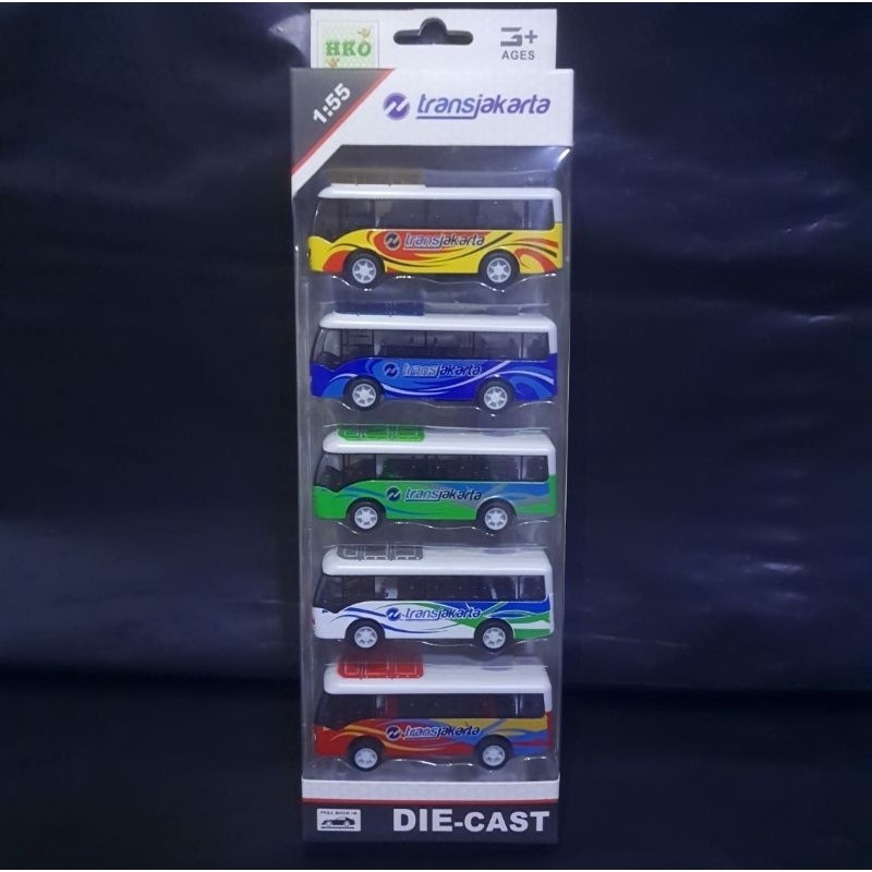 Diecast Mobil Besi Bus Transjakarta Miniatur Busway