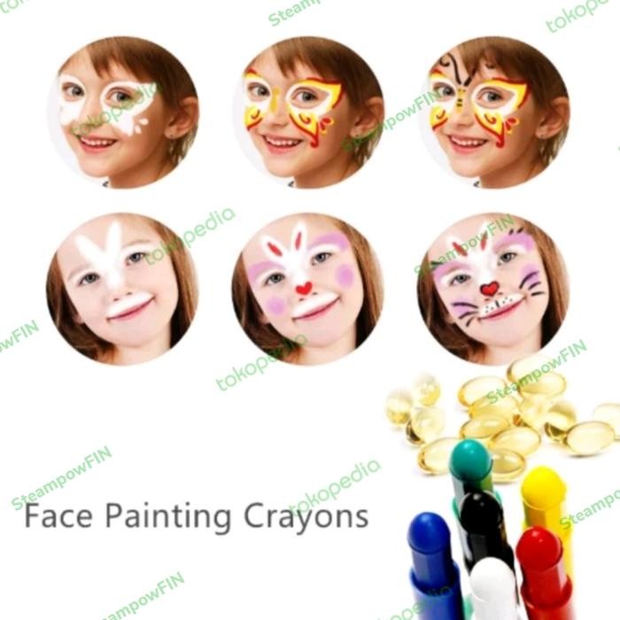 

Art - Face Painting / Face Deco / Body Paint Amos 6 Pcs Stick Color Warna