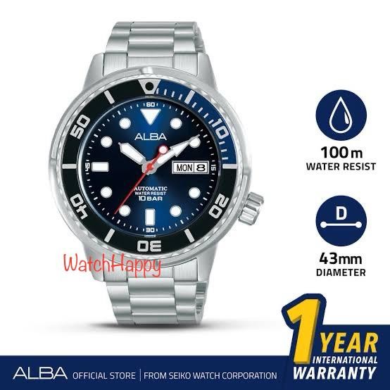 Watchhappy Alba Al4245X1 Al4245 Men Blue Dial Automatic Stainless