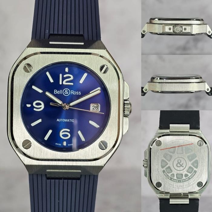 Jam Tangan Automatic Bell & Ross Br 05 Rubber Stainless Steel