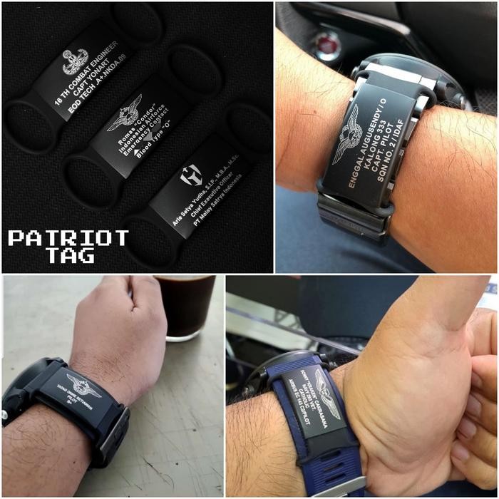 Patriot Tag Military Militer Jam Tangan Custom Grafir Laser Logo