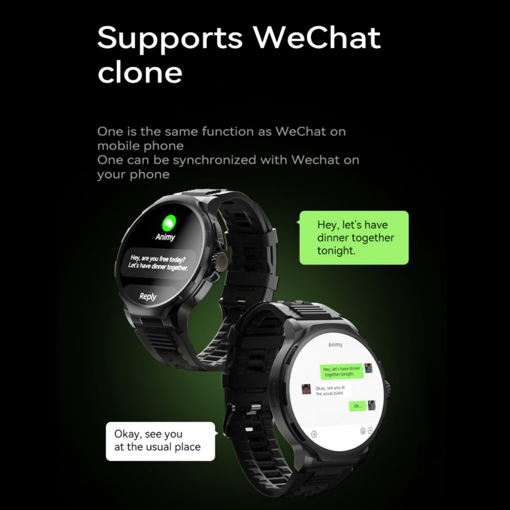 GT100 Smartwatch 4G Simcard Android System 180° Rotary camera IP67 Waterproof Clock GPS WIFI 128GB R