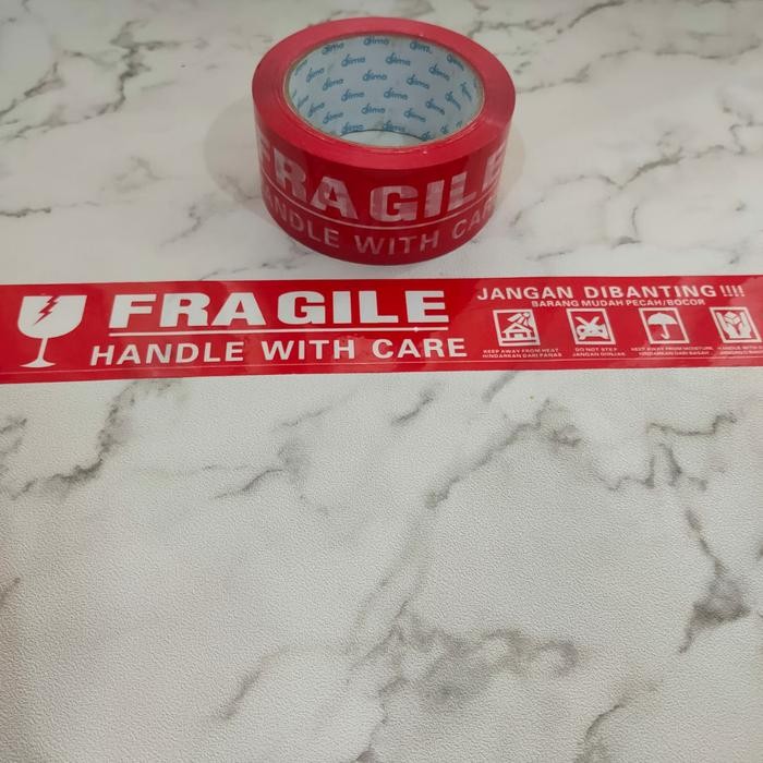 

Neosign - Lakban Fragile Merah - 48Mm X 55 Yard Full - Tebal & - Sima Tape