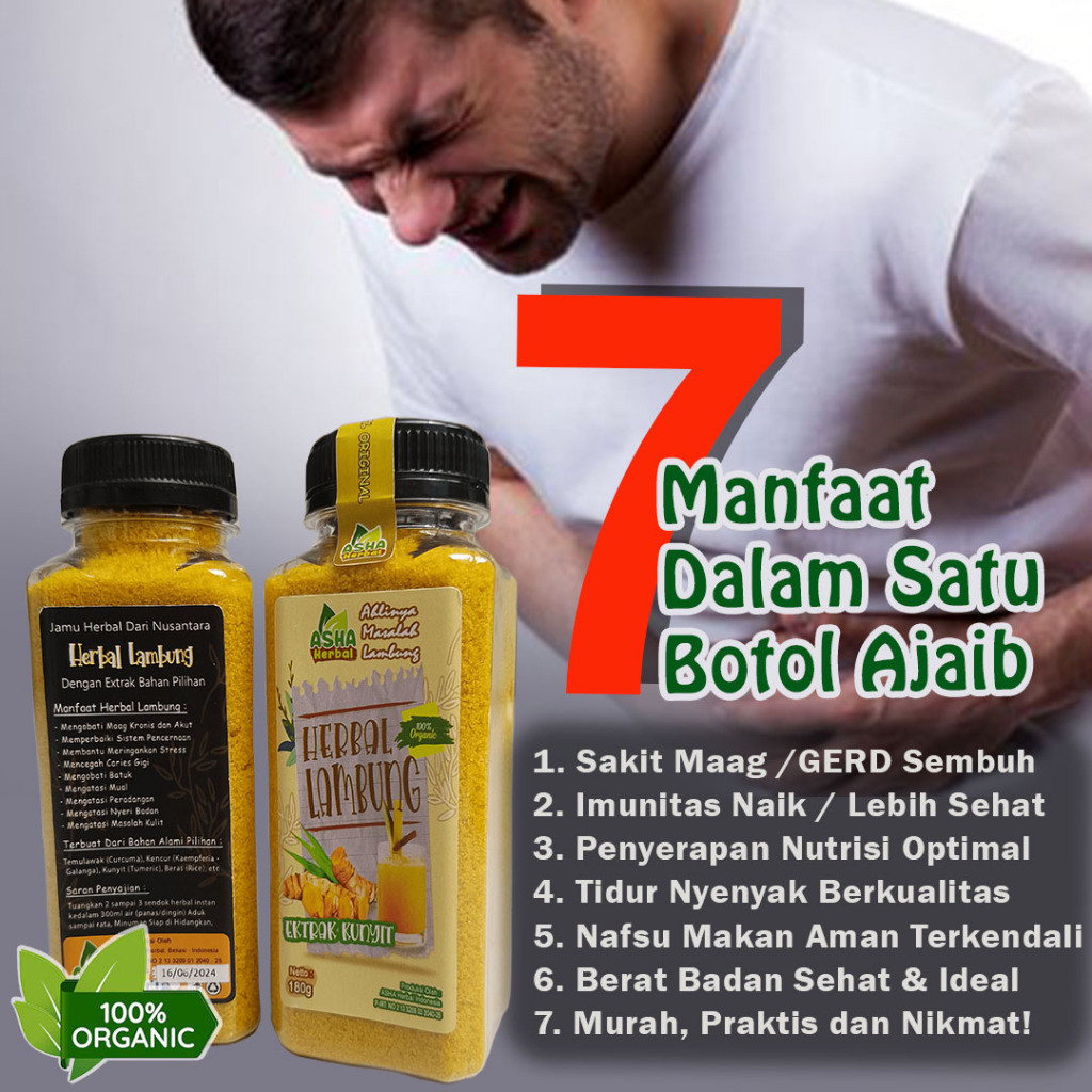 

Obat Herbal Asam Lambung Kronis Obat Maag Kembung Sakit Perut Ampuh Biang Kunyit Gold 7in1