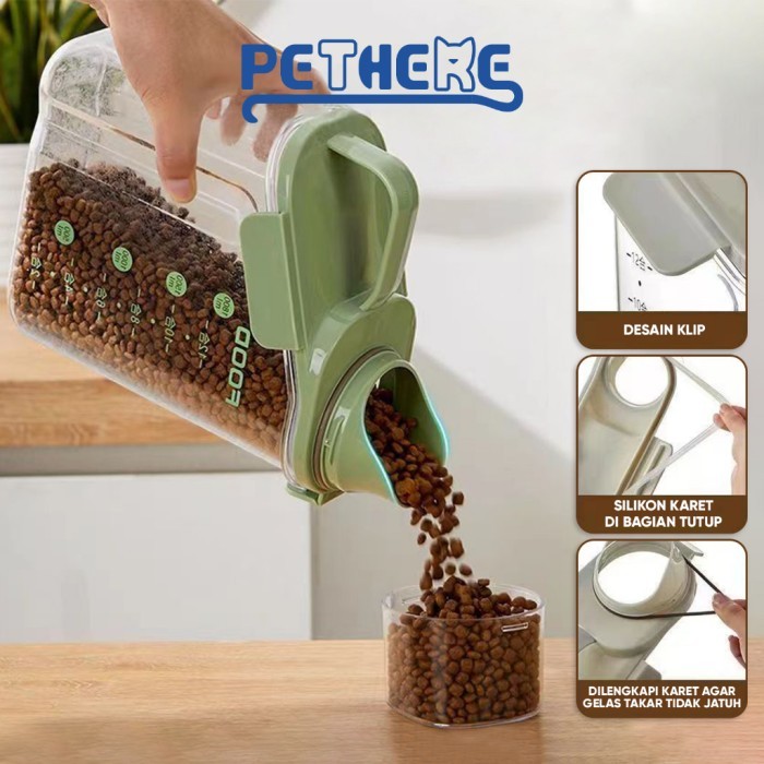 Pt 2Kg/5Kg/10Kg Tempat Makan Kucing /Toples Makanan Kucing/Tempat