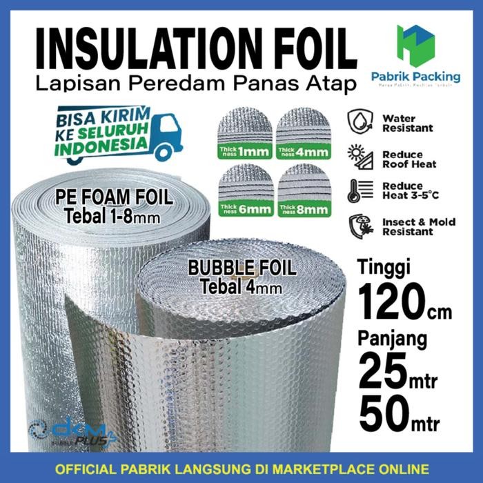 Alumunium Foil Bubble Insulasi Atap Peredam Panas Atap ROLL
