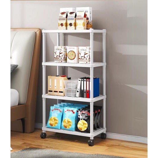 Leora Net 4 Susun Rak Susun Serbaguna Rak Sudut Rak Plastik Rak Buku Rak Jumbo Rak Sepatu Rak Piring