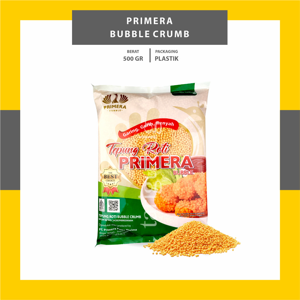 

500GR PRIMERA Bubble Crumb - Tepung Crispy Orange - Tepung Roti Bulat Crumb - Butiran Crispy Nugget