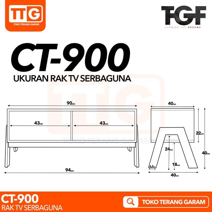 kima TGF Meja / Rak TV Serbaguna Minimalis Sonoma White CT - 900 90 cm